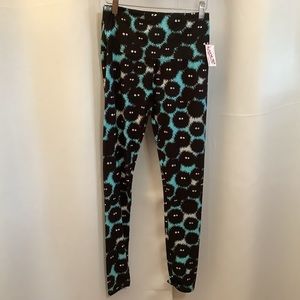 Leggings Women’s Size 2-10 Yoga Waistband Scary Eyes Pattern